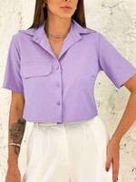 Camisa Laís Lavanda (Crepe Bali)