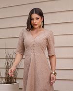 Vestido Denise Laise Areia