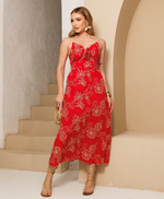 Vestido Michele Bordado Vermelho