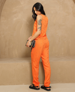 Conjunto Bianca Laranja Flamingo