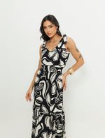 Vestido Vanessa Preto Estampado