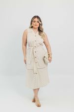 Vestido Midi Aurora Bege