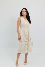 Vestido Midi Aurora Bege