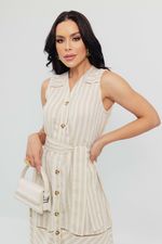 Vestido Midi Aurora Bege