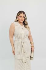 Vestido Midi Aurora Bege