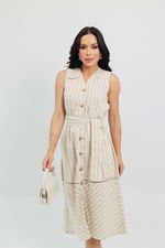 Vestido Midi Aurora Bege