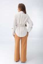 Camisa Regina Caramelo Listrada