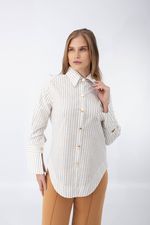 Camisa Regina Caramelo Listrada