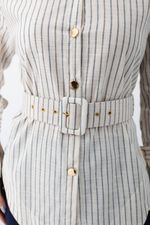 Camisa Regina Azul Marinho Listrada