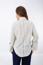 Camisa Regina Azul Marinho Listrada