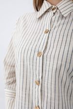Camisa Regina Azul Marinho Listrada