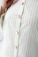 Camisa Regina Verde Água Listrada