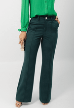 Calça Alessandra Verde Risca de Giz
