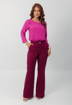 Calça Alessandra Marsala Risca de Giz