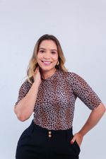 Blusa Kelly Animal Print Onça