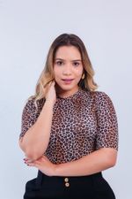 Blusa Kelly Animal Print Onça