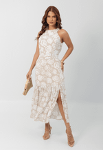 Vestido Adriane Bege Floral