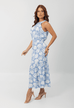Vestido Adriane Azul Floral
