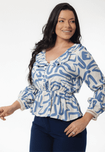Blusa Jade Estampado Azul
