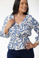 Blusa Jade Estampado Azul