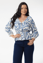Blusa Jade Estampado Azul