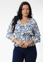 Blusa Jade Estampado Azul