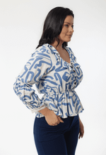 Blusa Jade Estampado Azul