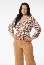 Blusa Jade Estampado Marrom 