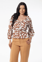 Blusa Jade Estampado Marrom 