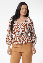 Blusa Jade Estampado Marrom 
