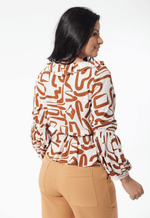 Blusa Jade Estampado Marrom 