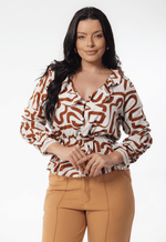 Blusa Jade Estampado Marrom 