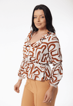Blusa Jade Estampado Marrom 
