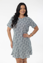 Vestido Elsa Azul Marinho Estampado