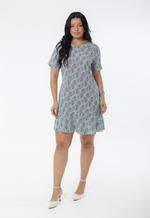 Vestido Elsa Azul Marinho Estampado