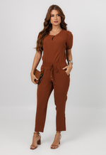 Conjunto Leonora Marrom Cobre
