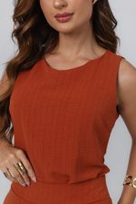 Conjunto Raquel Risca de Giz Terracota