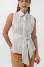 Camisa Celina Listra Bege