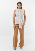 Camisa Celina Listra Bege
