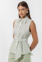 Camisa Celina Listra Verde