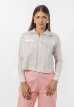 Camisa Laura Listra Bege