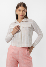 Camisa Laura Listra Bege