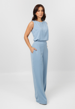 Conjunto Raquel Risca de Giz Azul Bebê