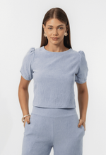 Blusa Cecília Azul Royal Mescla