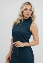 Vestido Salete Sarja Valentim Azul 