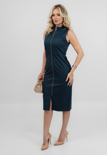 Vestido Salete Sarja Valentim Azul 