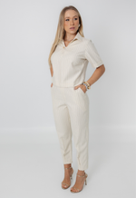 Conjunto Núbia Risca de Giz Creme