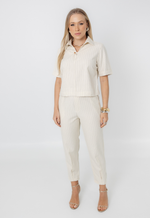Conjunto Núbia Risca de Giz Creme