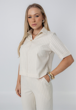 Conjunto Núbia Risca de Giz Creme
