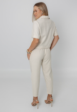 Conjunto Núbia Risca de Giz Creme